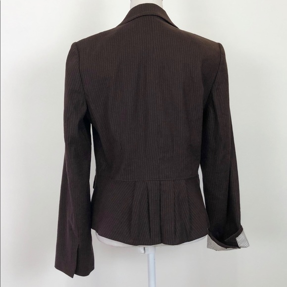 Banana Republic Striped Brown Flax Stretch Blazer - Picture 3 of 8